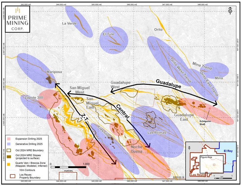 Los Reyes Trends and Exploration Targets