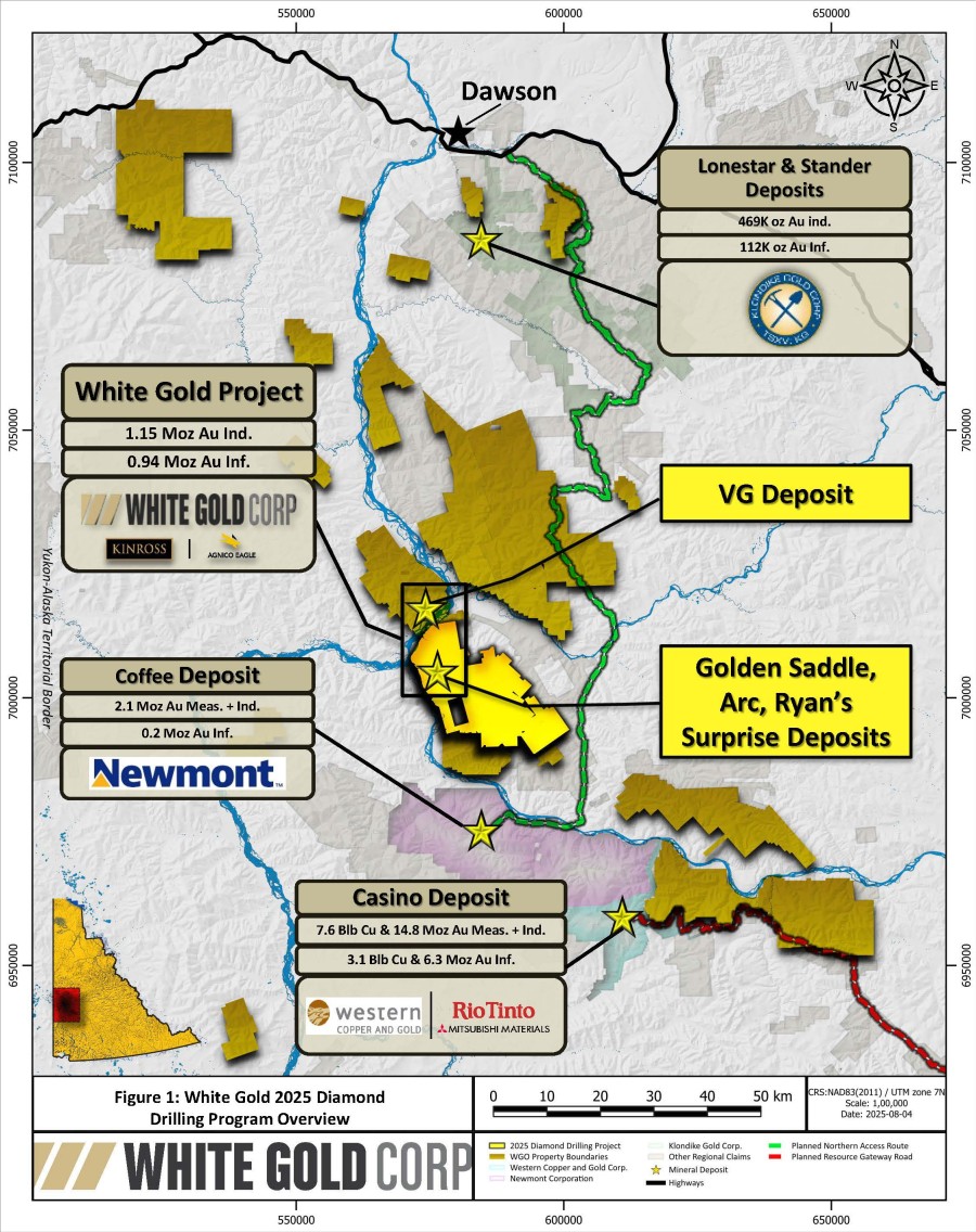 Figure 1: White Gold 2025 Diamond Drilling Program Overview