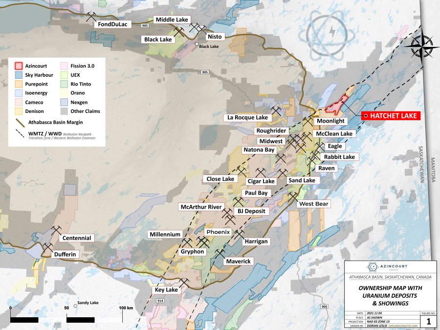 Image 1: Location of Hatchet Lake project, NE Athabasca Basin, Saskatchewan, Canada