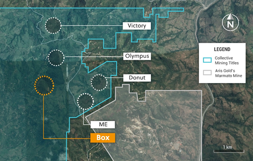 Figure 1: Plan View of the Guayabales Project and the Box Target