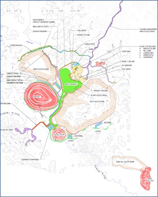 Toroparu Mine Site Layout – Gold X 2019