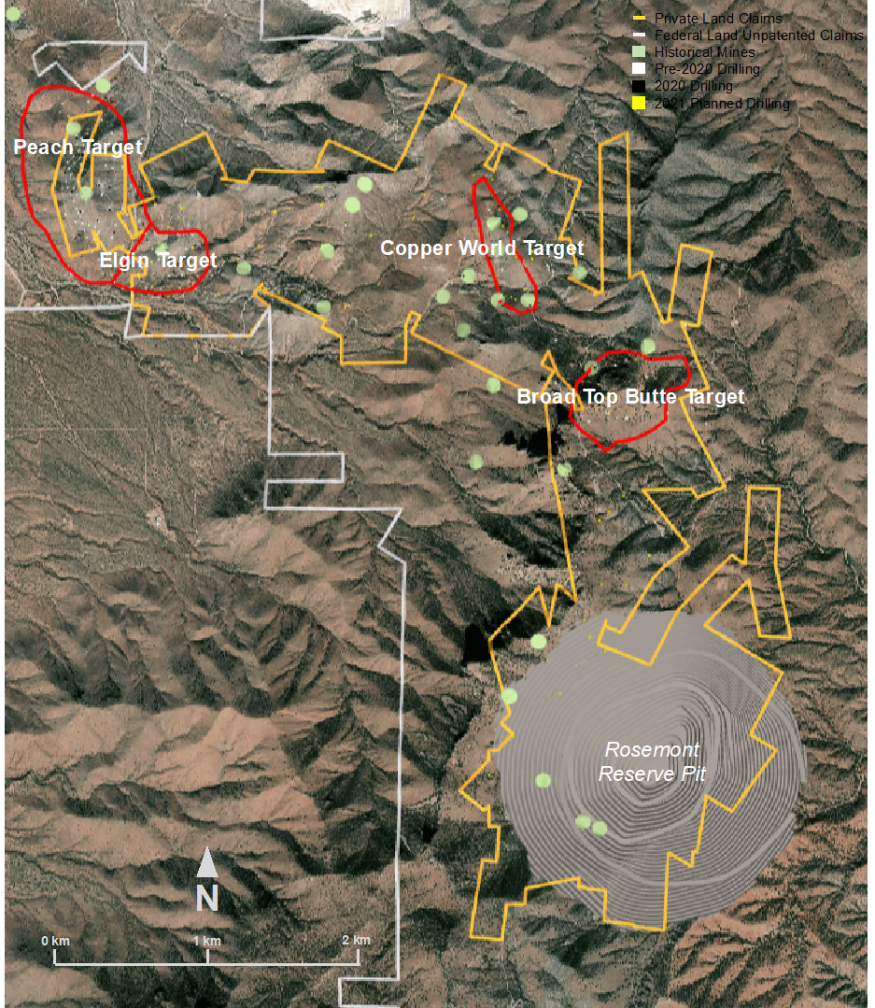 Figure 1: Plan View of Copper World Targets