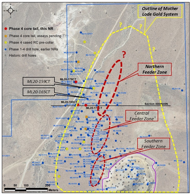 Corvus Gold Drill Plan Map of Mother Lode Project Feb 9, 2021