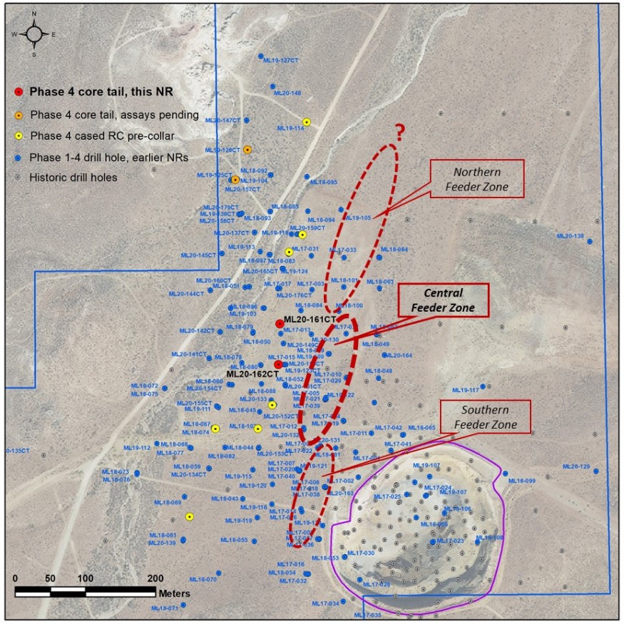 Corvus Gold Drill Plan Map at the Nevada, Mother Lode Project Mar 25, 2021