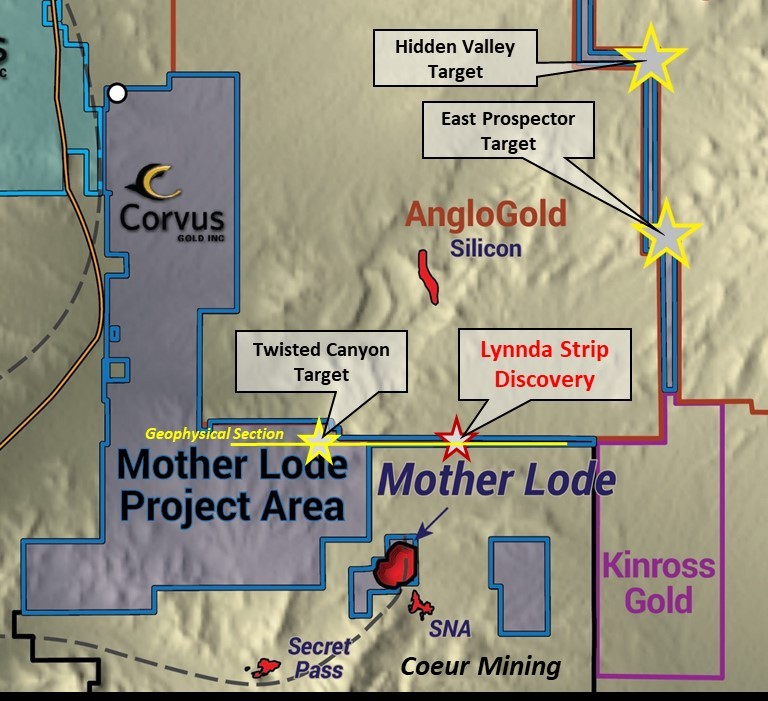 Corvus Gold Lynnda Strip Discovery Target