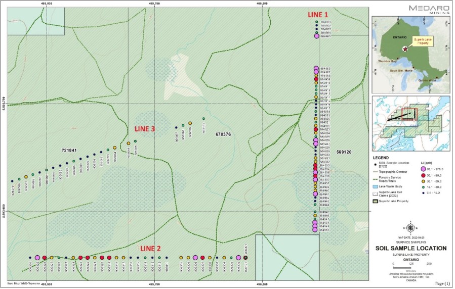 Sample Location and Lithium Assay Maps 1/2