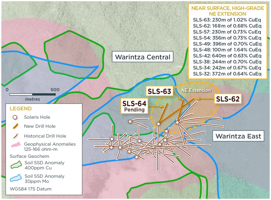 Figure 1 - Solaris Warintza Central Drilling Zoom In