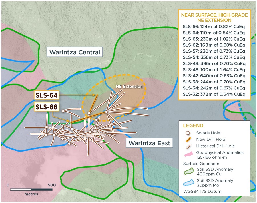 Figure 1 – Plan View of Warintza Central Drilling Released to Date