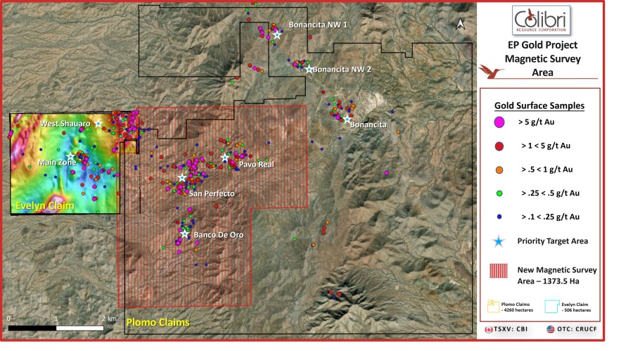 Colibri Resources comienza un estudio magnético de alta definición y un mapeo de objetivos prioritarios en el emblemático proyecto de oro EP en Sonora, México