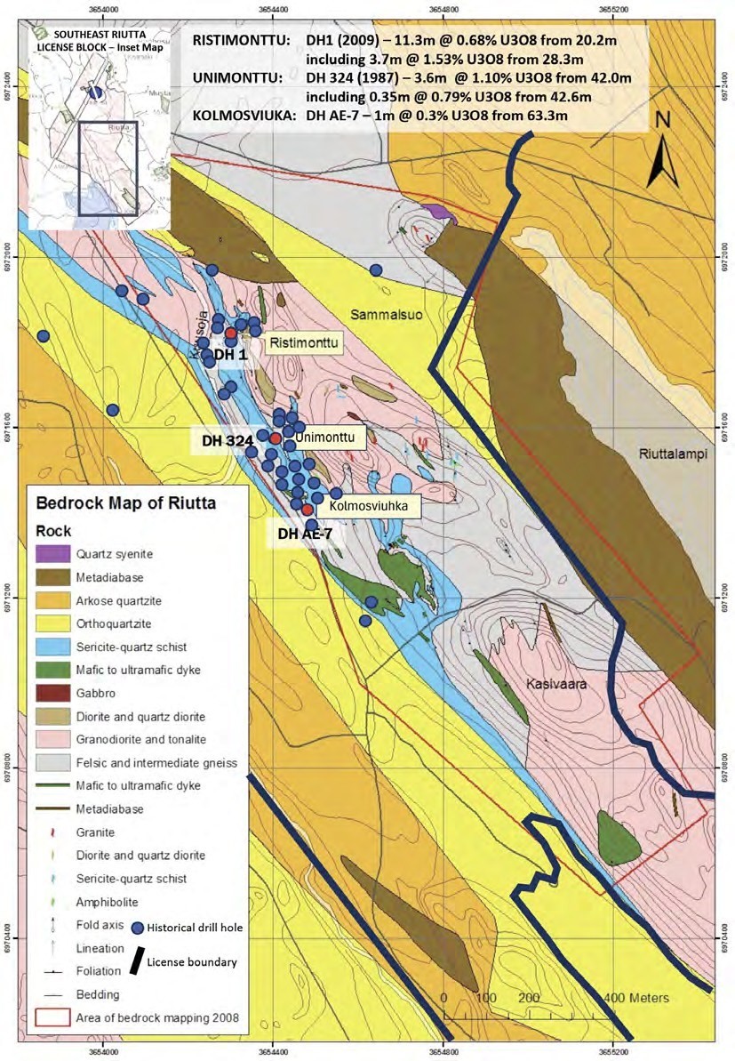 NordX Metals Historical Drill Core Resampling Confirms 11.3m Grading 0.68% U3O8 Beginning at 21.2m Downhole, at the Riutta Project, Finland
