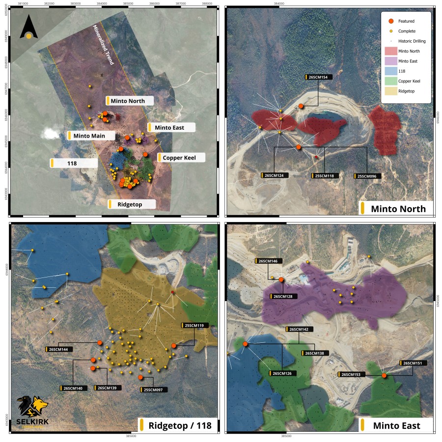 Selkirk Copper Discovers New Mineralized Zone and Commences a