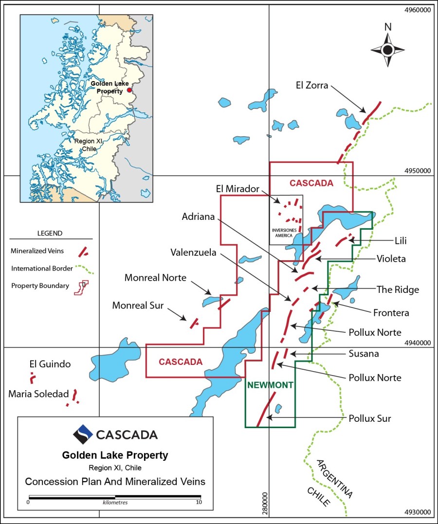 Cascada Silver adquiere propiedad de Golden Lake en el sur de Chile