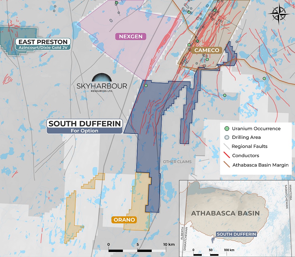 Skyharbour Resources to Acquire 100% of South Dufferin Uranium Project from Denison Mines in the Athabasca Basin, Saskatchewan