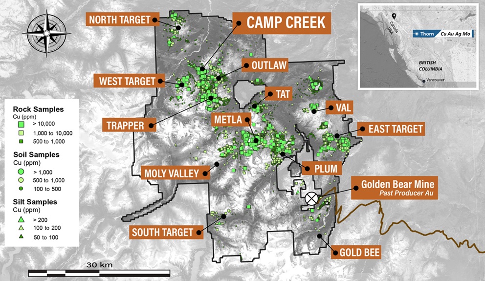 Brixton Metals Drills 248.05m of 0.60% CuEq within 717.00m of 0.50% CuEq at the Camp Creek Target on its Thorn Project