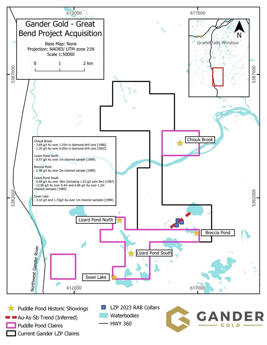 Gander Gold Expands Lizard Pond Claims - Gander South Project