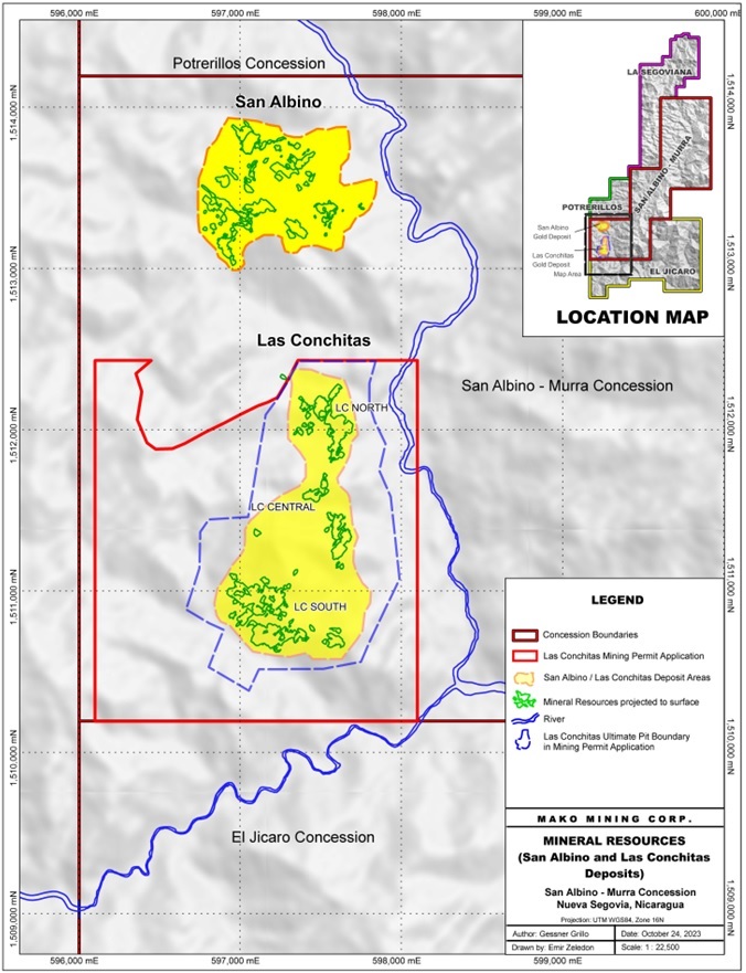Mako Mining Reports Updated and Extended Mineral Resource for the San Albino Project; Measured and Indicated Resources of 250,200 Ounces Au With a Diluted Grade of 11.61 g/t Au and Inferred Resources of 129,900 Ounces Au With a Diluted Grade of 10.54 g/t 