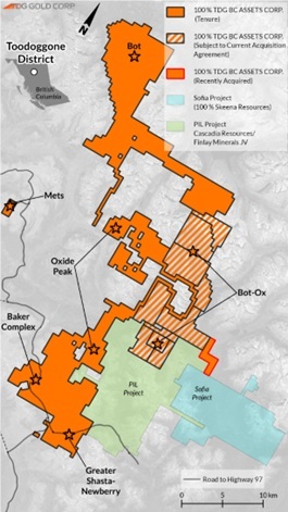 TDG Gold Significantly Expands Land Package in the Toodoggone Au-Ag District, B.C.