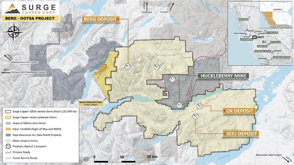 Surge Copper Secures Option to Acquire Key Tenements Adjacent to Berg Project