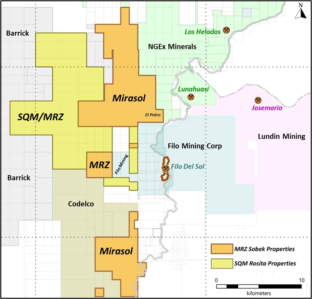 Mirasol Resources Doubles the Sobek Copper-Gold Project in Vicuña District, Chile, through Option Agreement with SQM on Adjacent Rosita Property