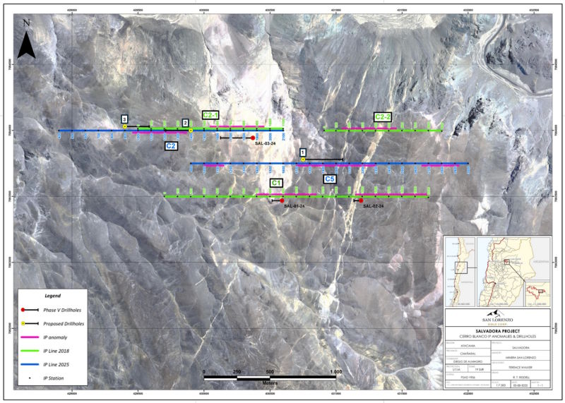 San Lorenzo's Latest Geophysical IP Survey Identifies Multiple Highly Prospective Anomolies for Upcoming Drill Program at Salvadora Property, Chile