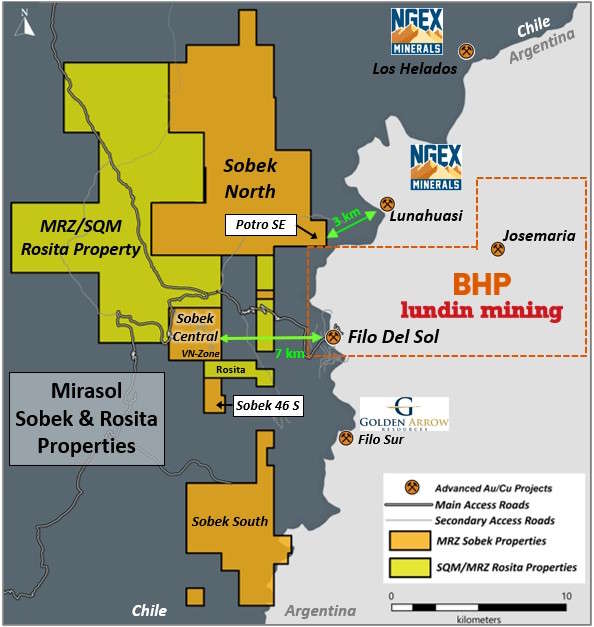 Figure 1: Vicuña District - Sobek Property package including the Potro SE Target and Sobek 46 South Target
