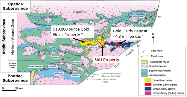 SALi Lithium To Acquire 100% Of Gold Property Strategically Located In Major Gold Camp In Quebec, Canada