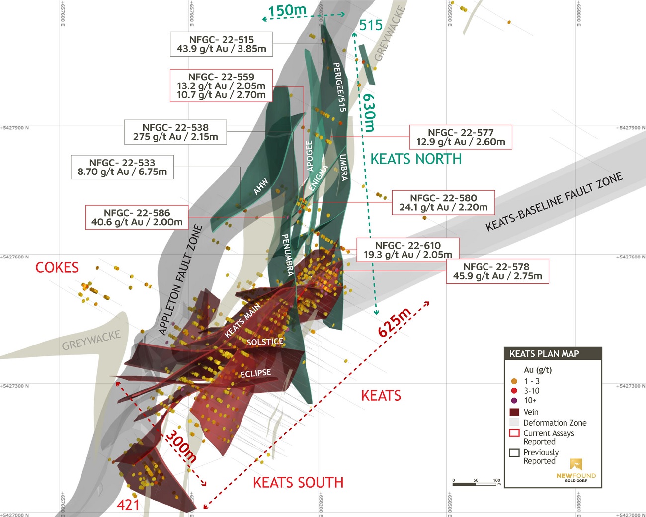 Figure 1. Keats 3D plan view map (150m-clipping) (Photo: Business Wire)